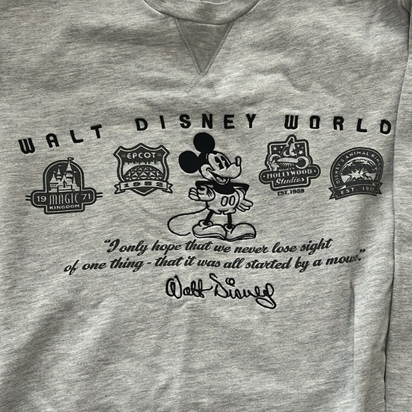 Disney Heather Gray Sweatshirt with Mickey Mouse Design - Picture 3 of 3
